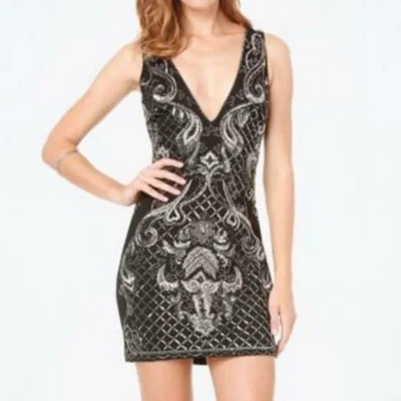bebe sequin embellished dress BEBE DRESS